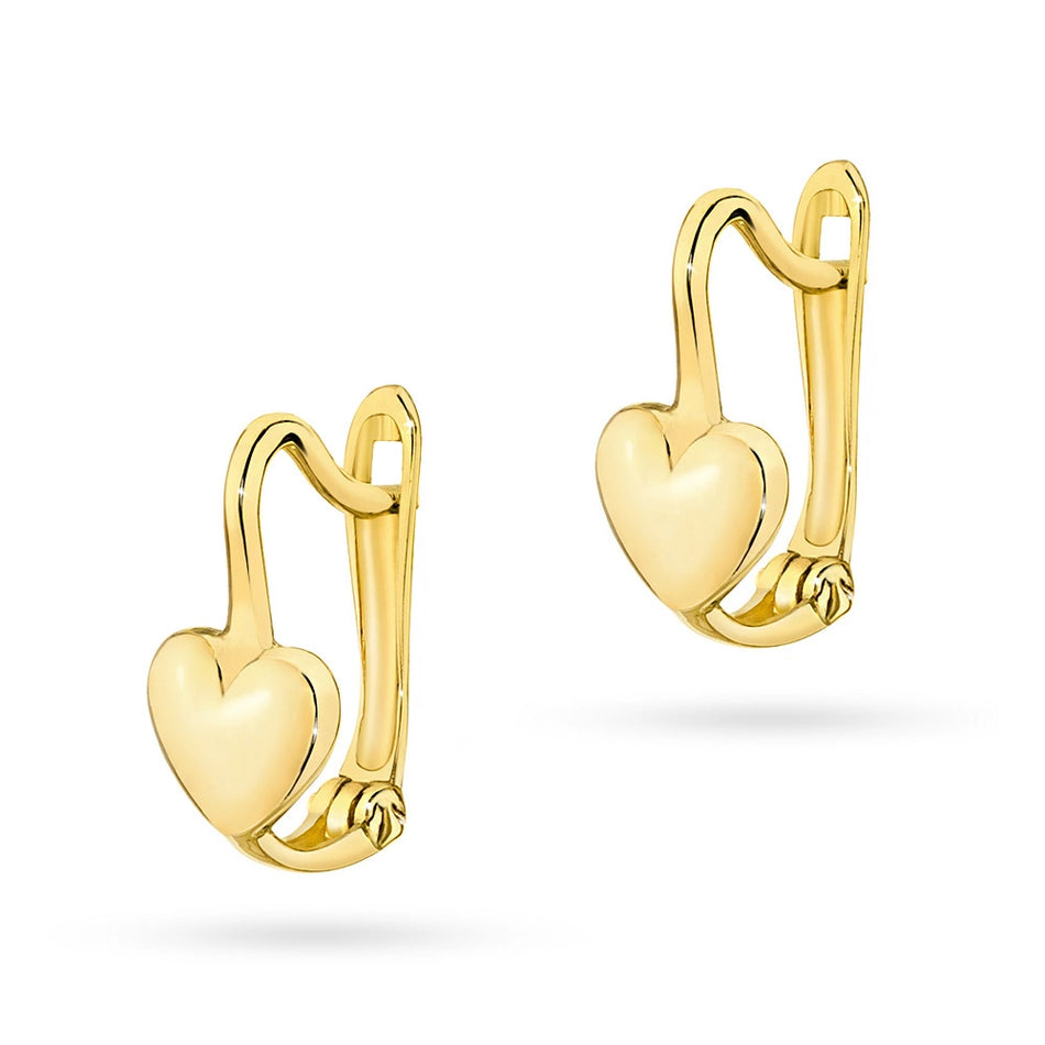 children-s-gold-english-clasp-earrings-k398-14k-585