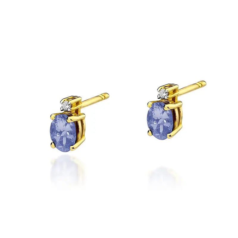 zlaté náušnice s 0,40 ct tanzanitem a 0,029 ct diamanty k0001-tap-02