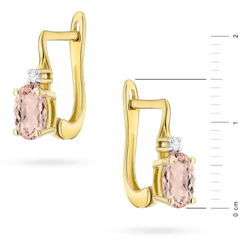 zlaté náušnice s 0,40ct morganitem a diamanty k0011-mop-01