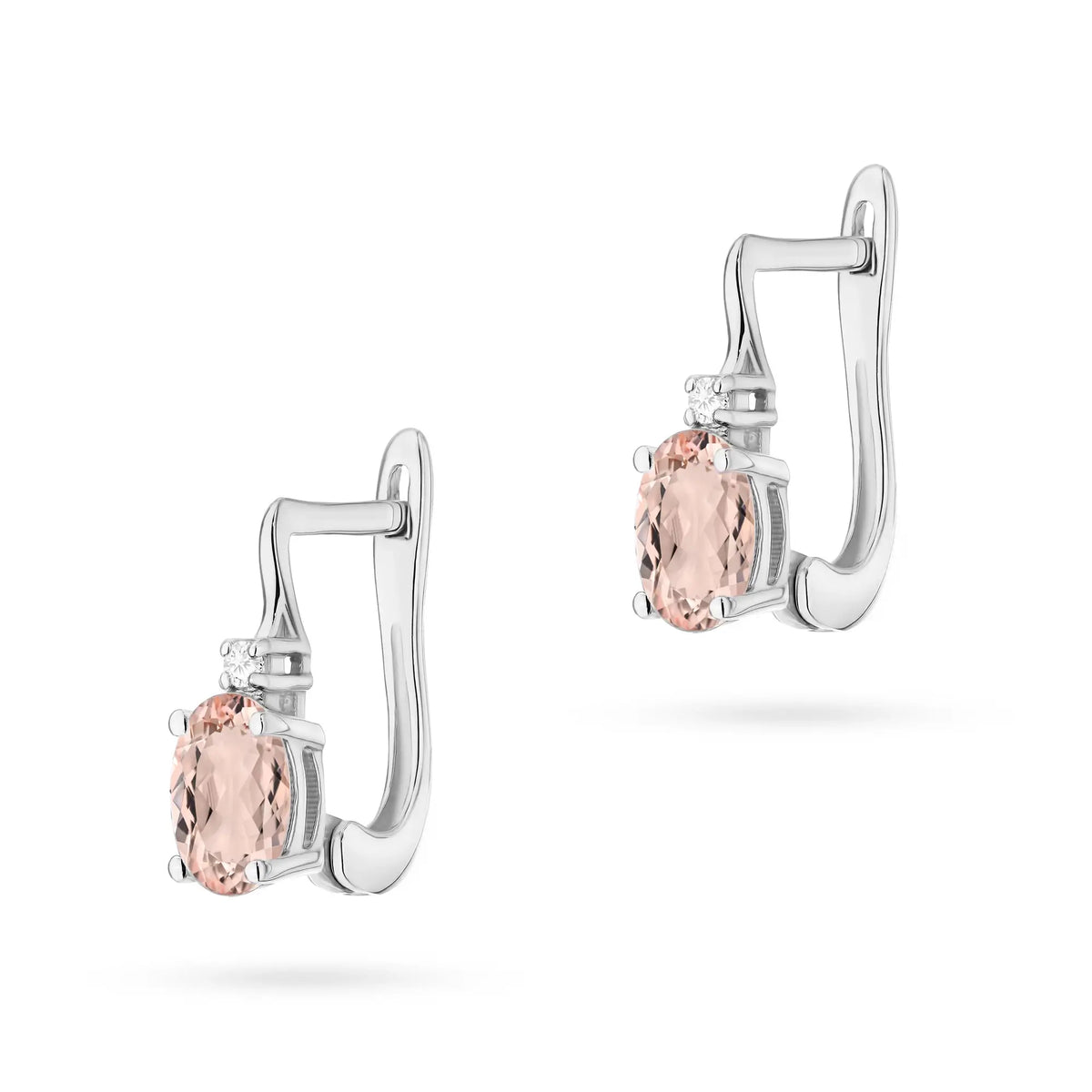 zlaté náušnice s 0,40ct morganitem a diamanty k0011-mop-01