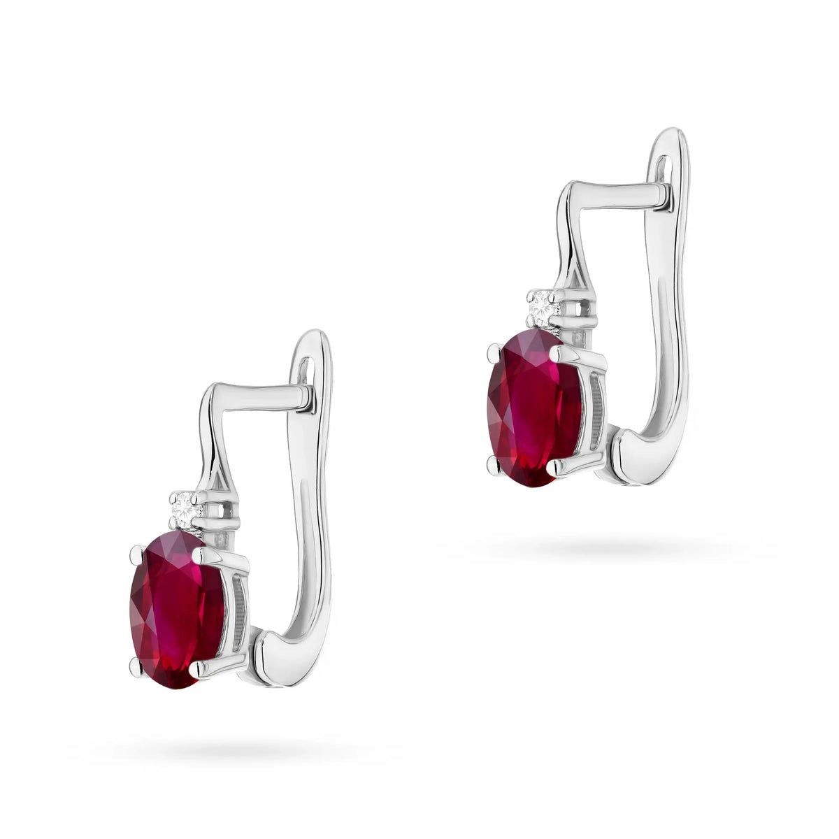 zlaté náušnice s 0,60ct rubínem a diamanty k0011-rur-01