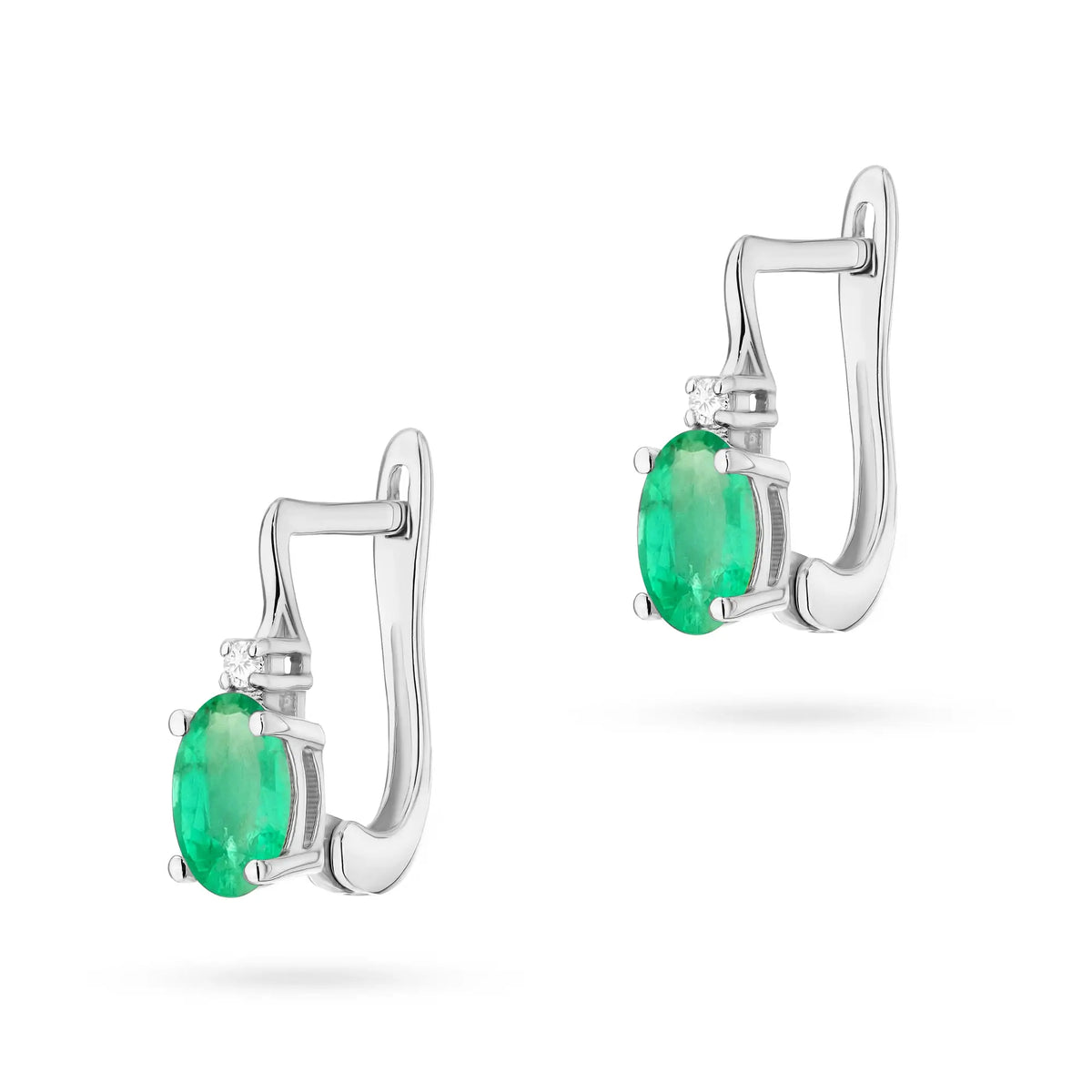 zlaté náušnice s 0,40ct smaragdem a diamanty k0011-emg-01