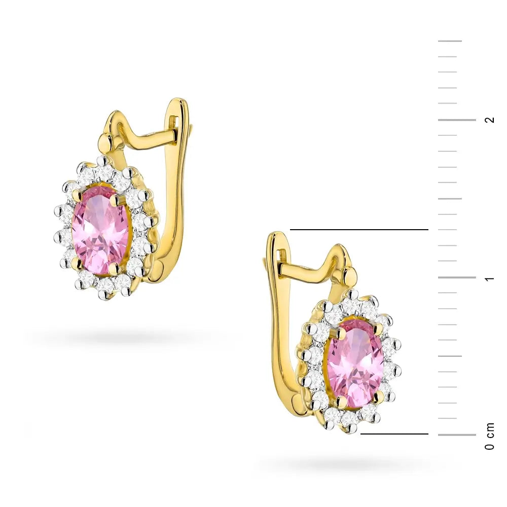 gold-earrings-with-pink-topazes-and-diamonds