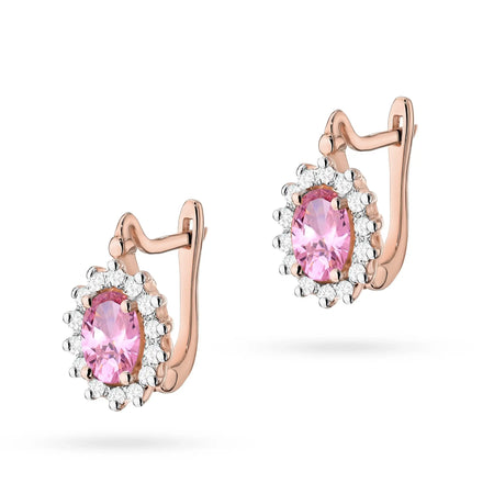 gold-earrings-with-pink-topazes-and-diamonds