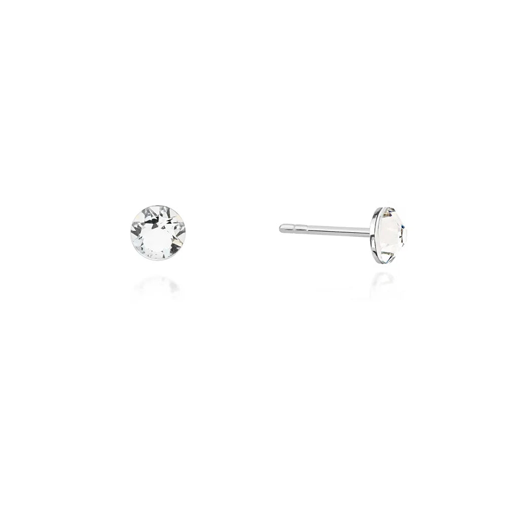 klasické stříbrné svatební náušnice se Swarovski krystaly kw010