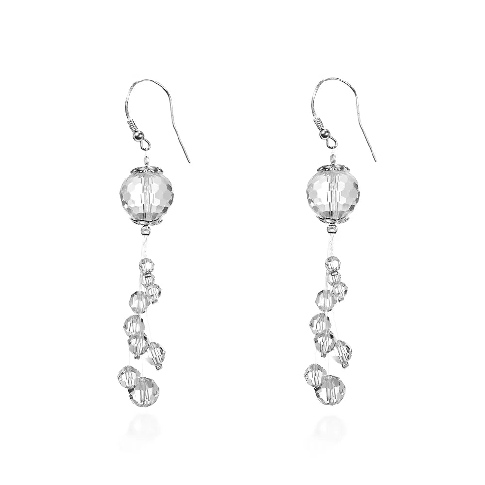 klasické stříbrné svatební náušnice se Swarovski krystaly kw061