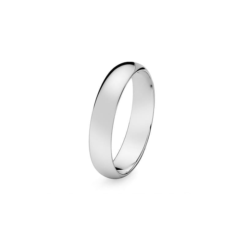 Klasický polokulatý jednoduchý zlatý snubní prsten 4mm