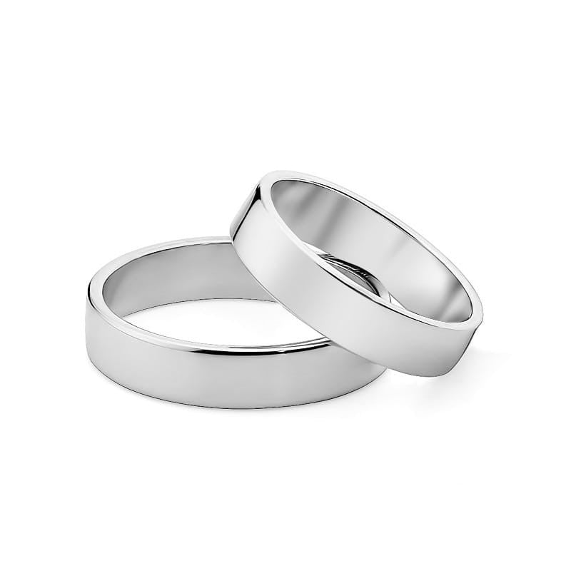 Klasické ploché zlaté snubní prsteny 4 a 5 mm