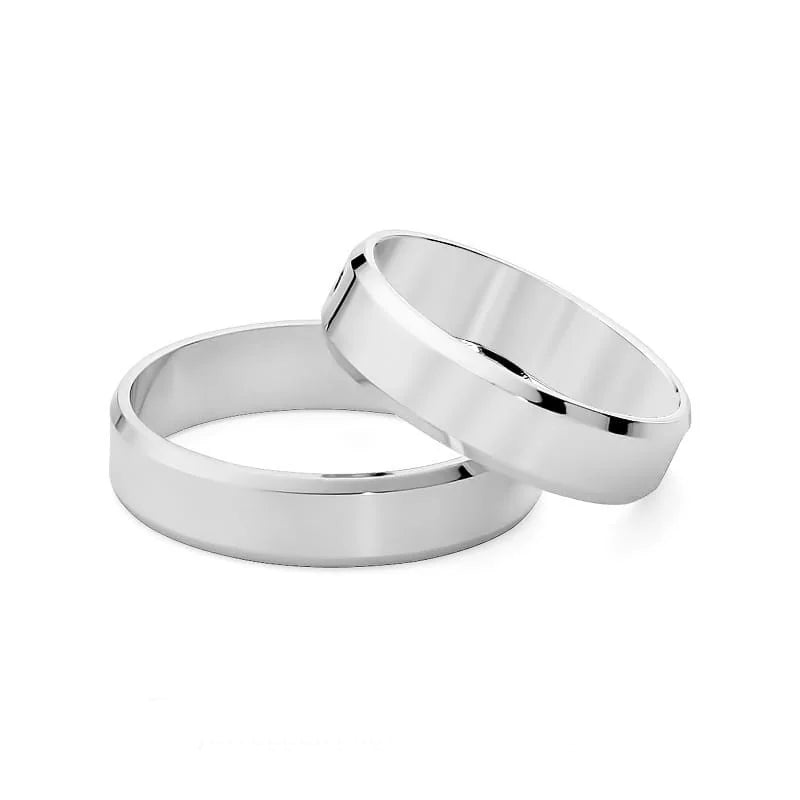 Klasické ploché snubní prsteny se zlatou drážkou 5 mm