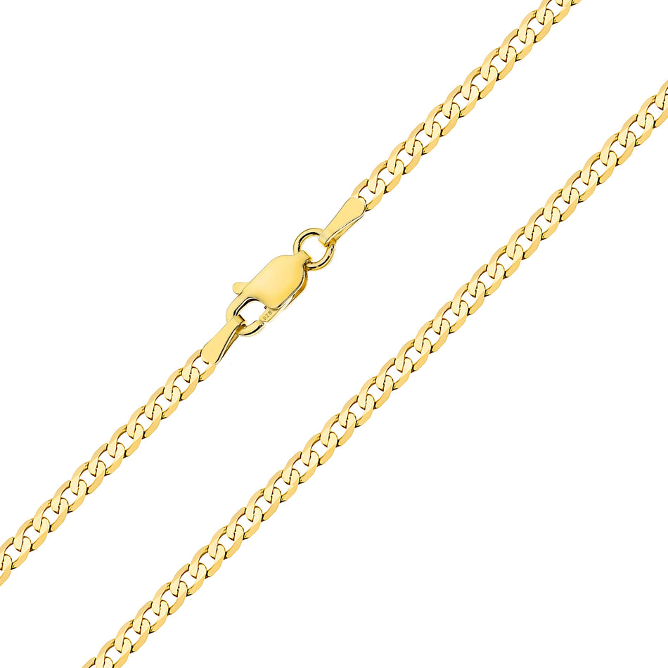 pánský stříbrný řetízek s pozlacením, plochý 3,2 mm, L049-925-Z