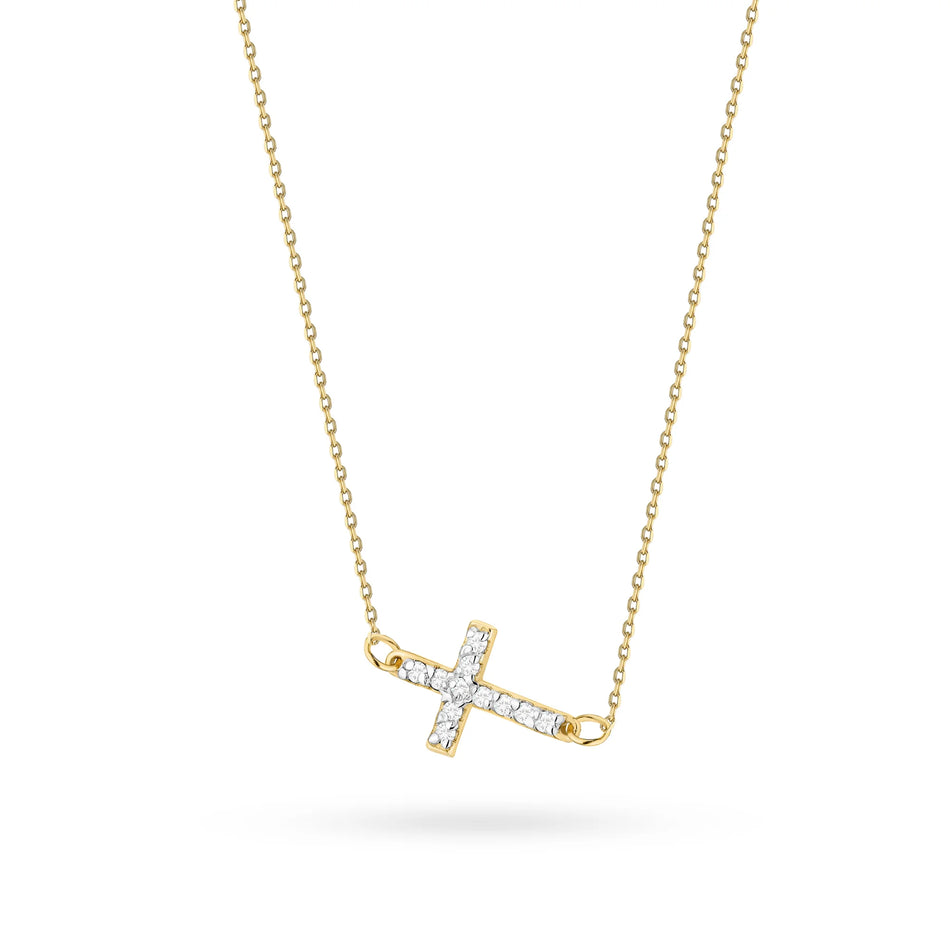 Zlatý náhrdelník s diamanty 0,055 ct