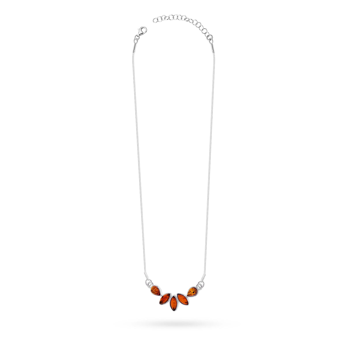 stříbrný náhrdelník s přírodním jantarem n1095-925-s