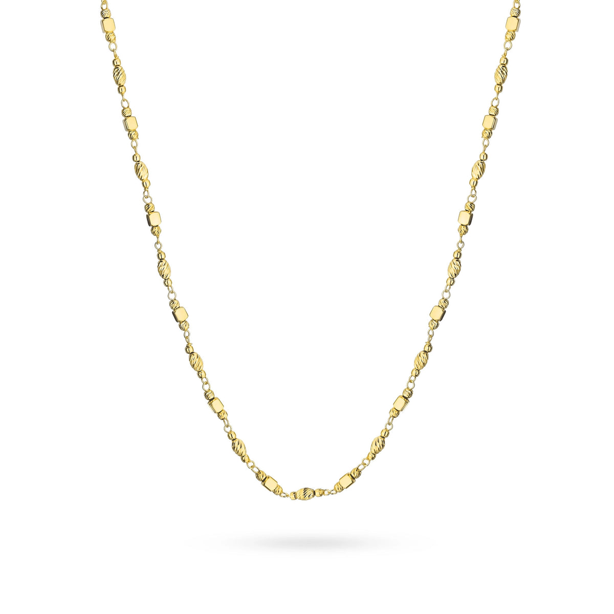 náhrdelník ze stříbra pozlacený zlatem, čtverce n110-925-z