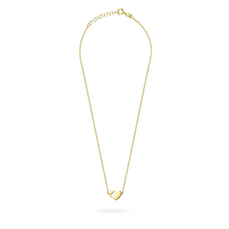 Pozlacený Stříbrný náhrdelník srdce