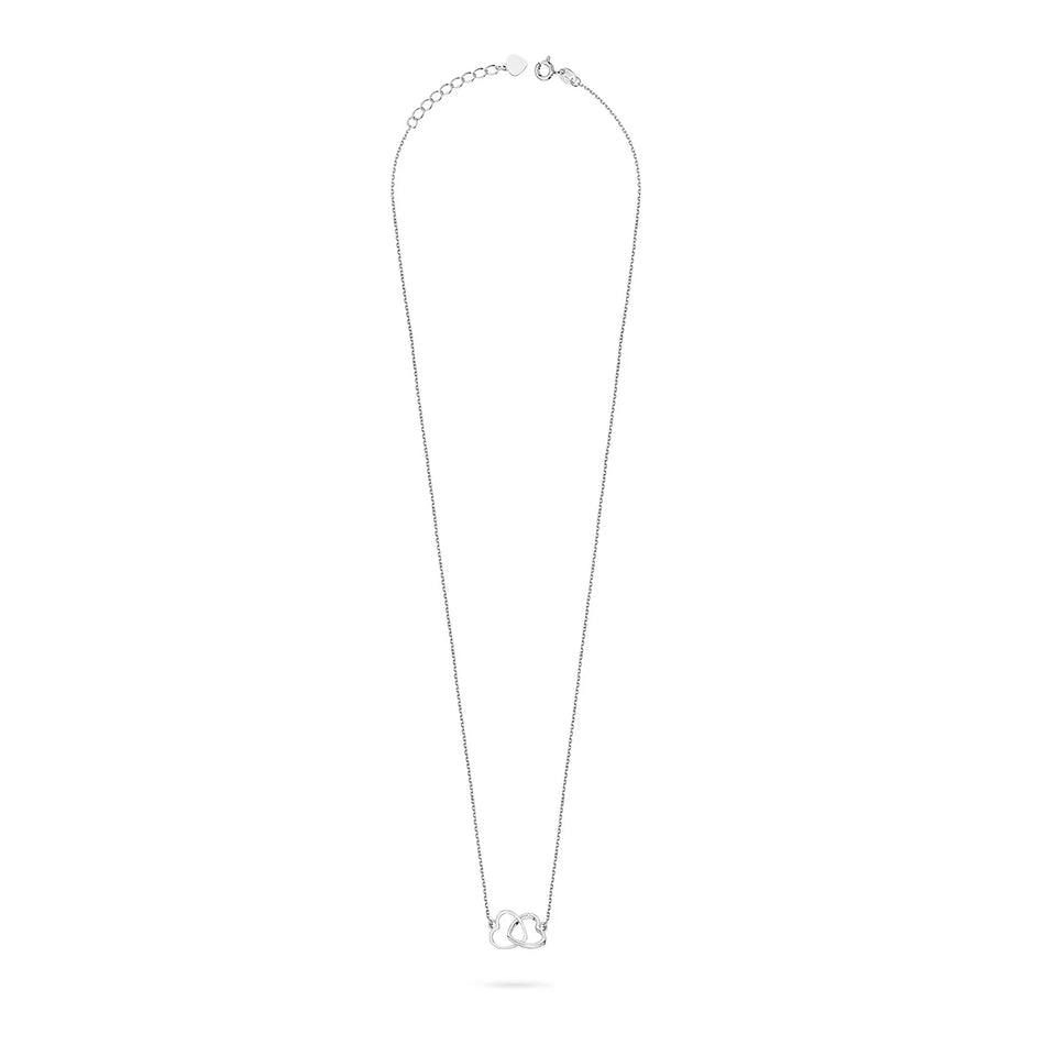 Stříbrný náhrdelník a náramek — dva propletená srdce