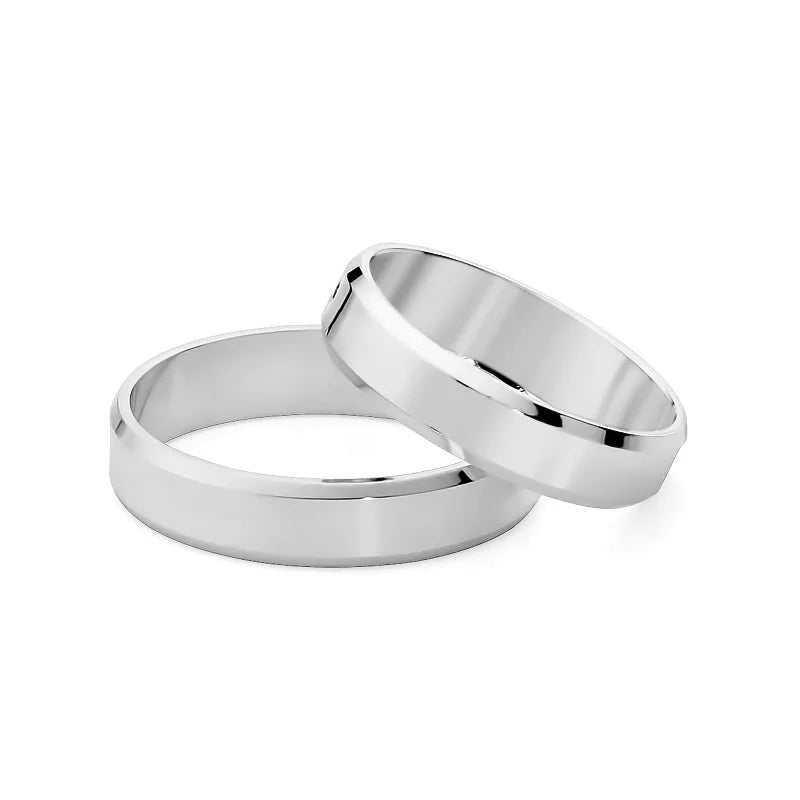 Klasické ploché snubní prsteny se zlatou drážkou 4mm