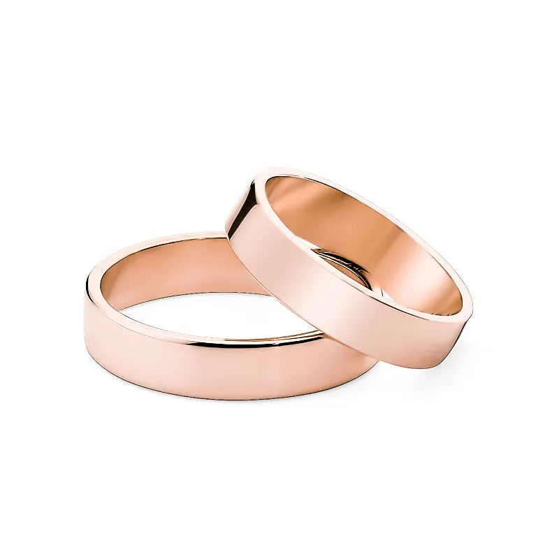 Klasické ploché zlaté snubní prsteny 4mm