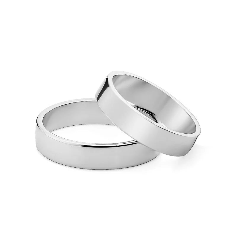 Klasické ploché zlaté snubní prsteny 4mm