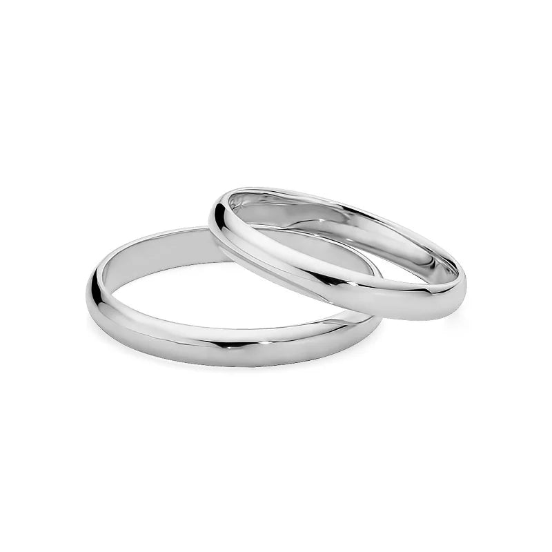 Klasické polokulaté zlaté snubní prsteny 3mm