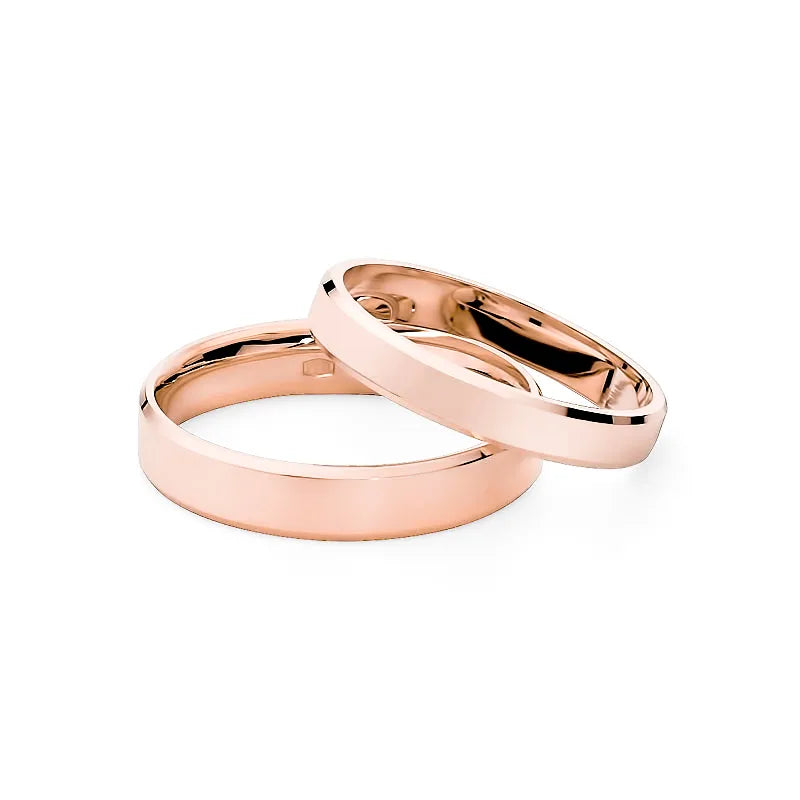 Klasické ploché snubní prsteny se zlatou drážkou 3 a 4 mm