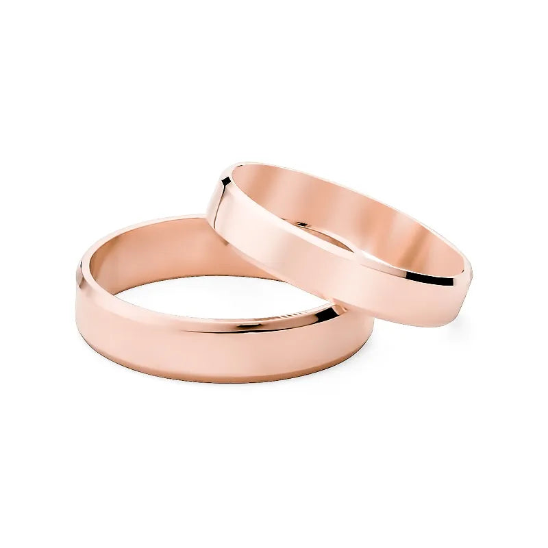 Klasické ploché snubní prsteny ze zlata se s drážkou 4 a 5 mm