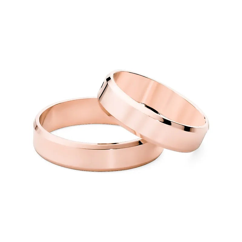 Klasické ploché snubní prsteny se zlatou drážkou 5 mm