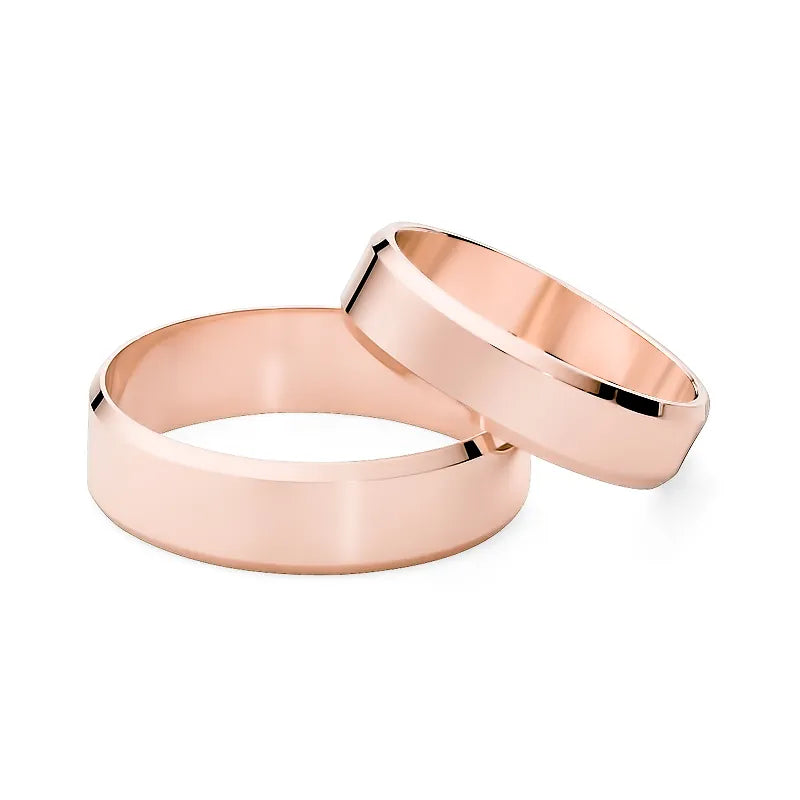 Klasické ploché snubní prsteny se zlatou drážkou 5 a 6 mm