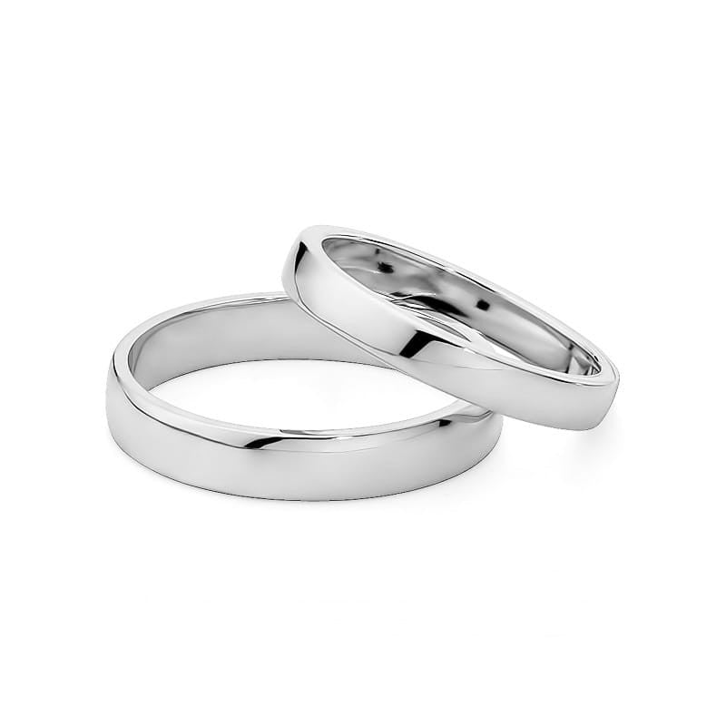 Klasické mírně zaoblené zlaté snubní prsteny 3 a 4 mm