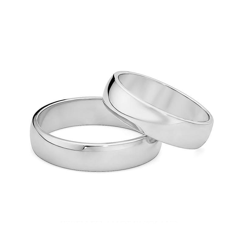 Klasické mírně zaoblené zlaté snubní prsteny 5mm