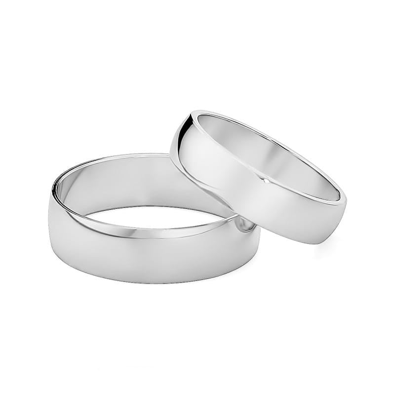 Klasické mírně zaoblené zlaté snubní prsteny 5 a 6 mm