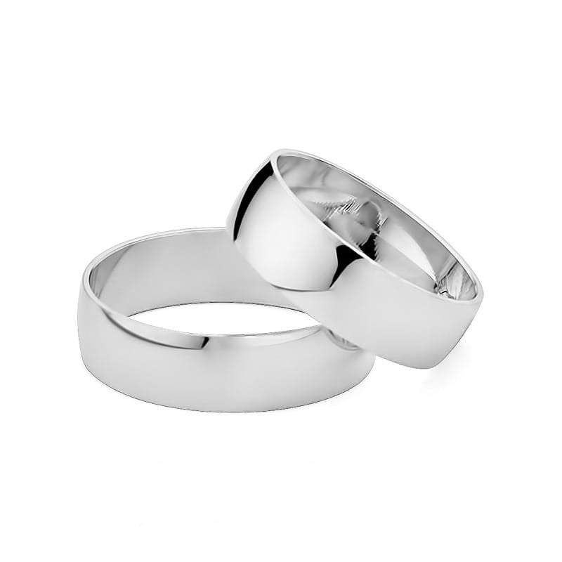 Klasické mírně zaoblené zlaté snubní prsteny 6mm