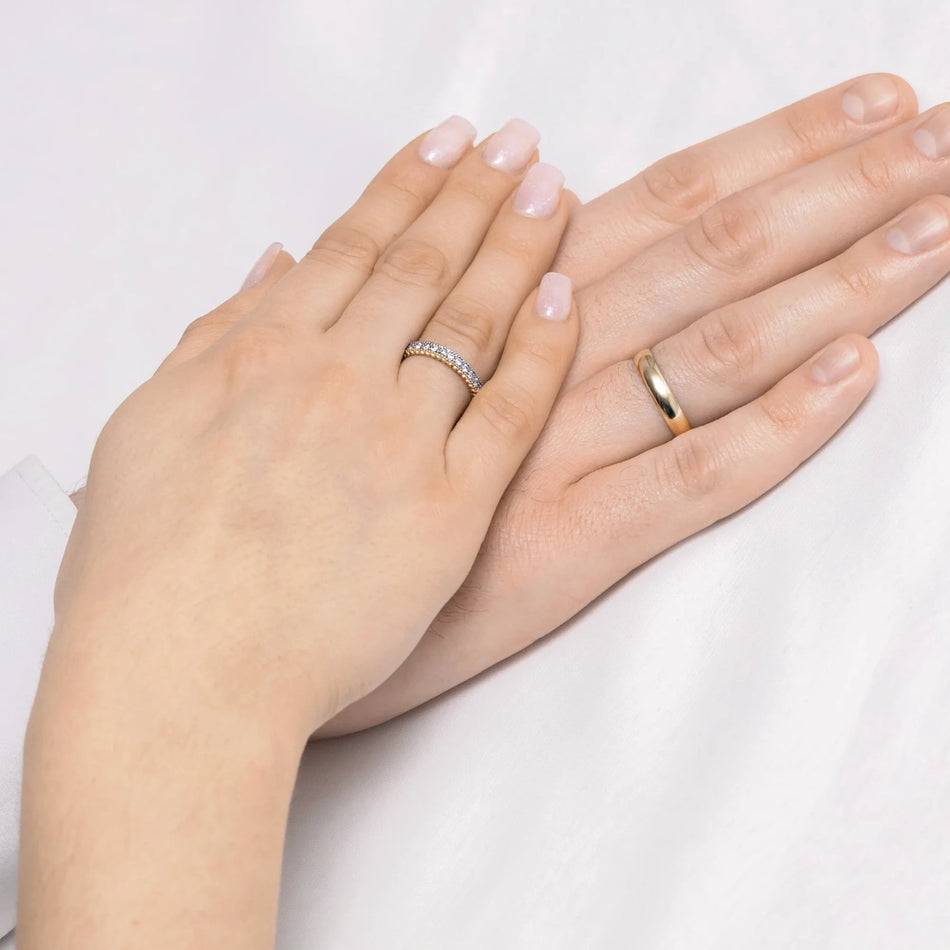 Snubní prsteny s diamanty 0,25 ct, šířka 3,5 a 4 mm