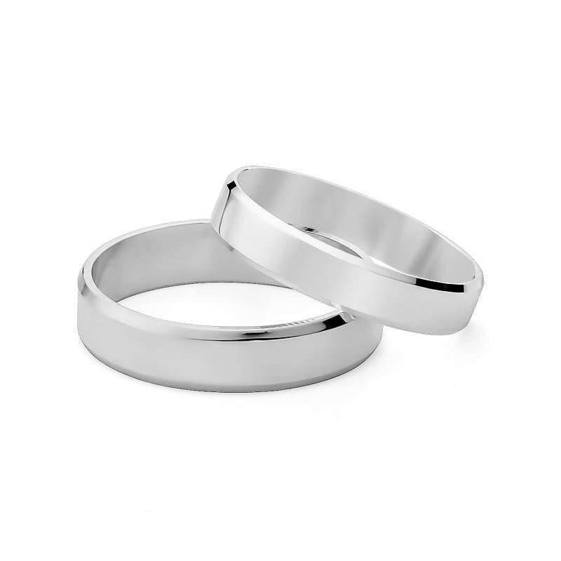 Klasické ploché snubní prsteny ze zlata se s drážkou 4 a 5 mm