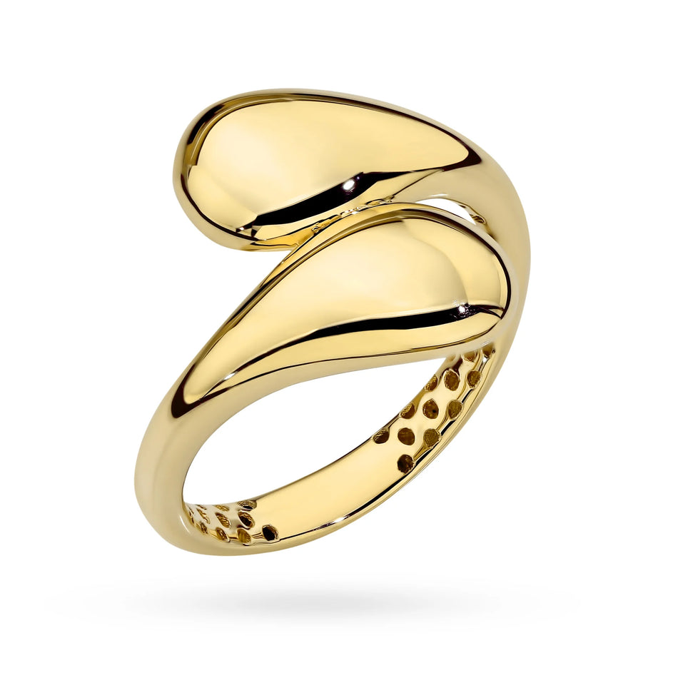 Hladký zlatý prsten ve tvaru kapky