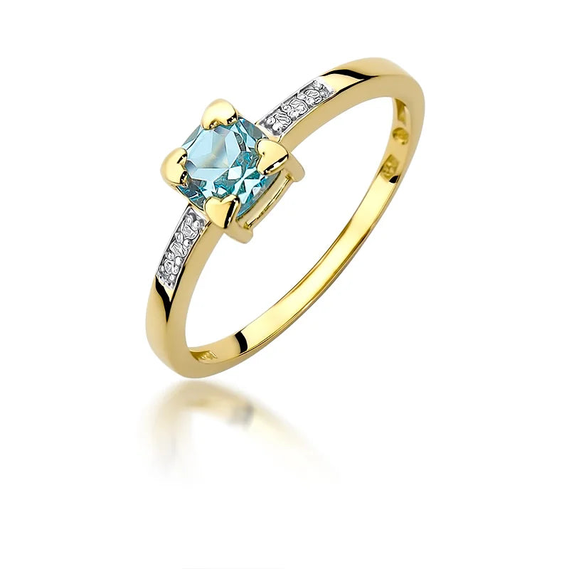 zlatý prsten s topazem 0,70 ct a diamanty p023-t0-70