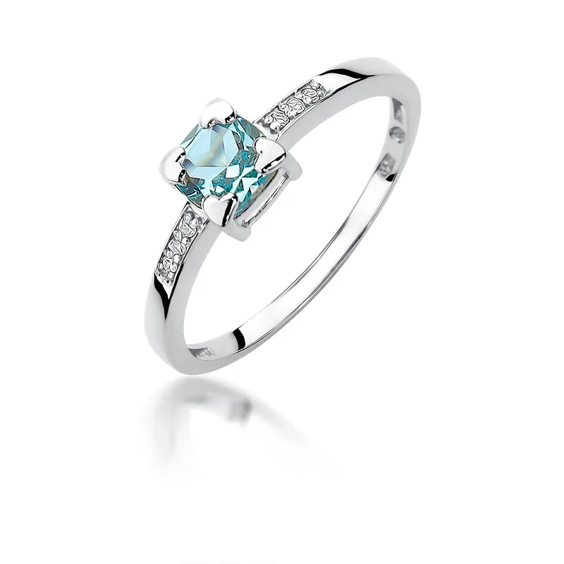 zlatý prsten s topazem 0,70 ct a diamanty p023-t0-70
