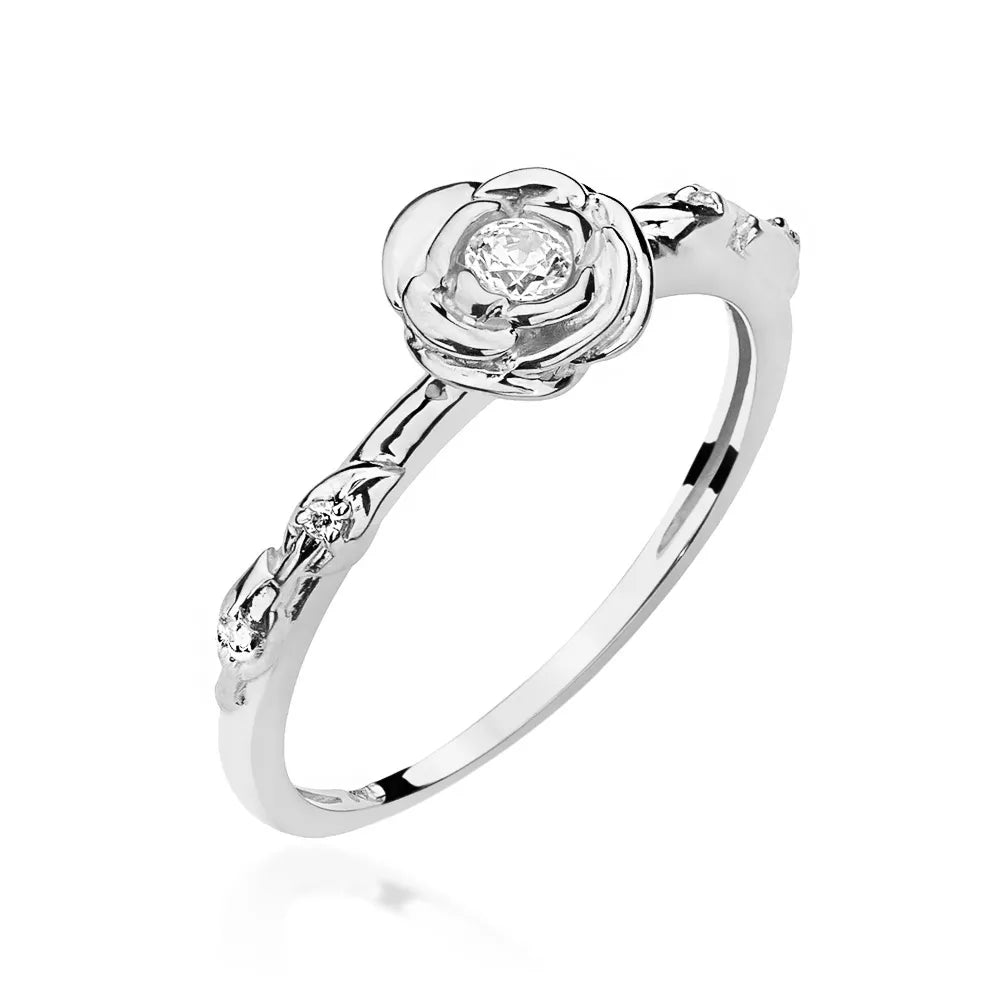 zlatý prsten s diamanty 0,08 ct a 4×0,005 ct p027-b0-10