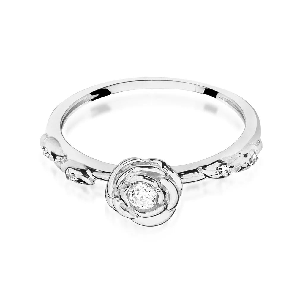 zlatý prsten s diamanty 0,08 ct a 4×0,005 ct p027-b0-10