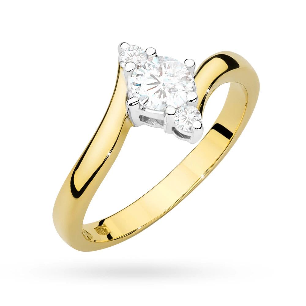 zlatý prsten s 0,60ct bílým safírem a diamanty p038-585-bs0-60