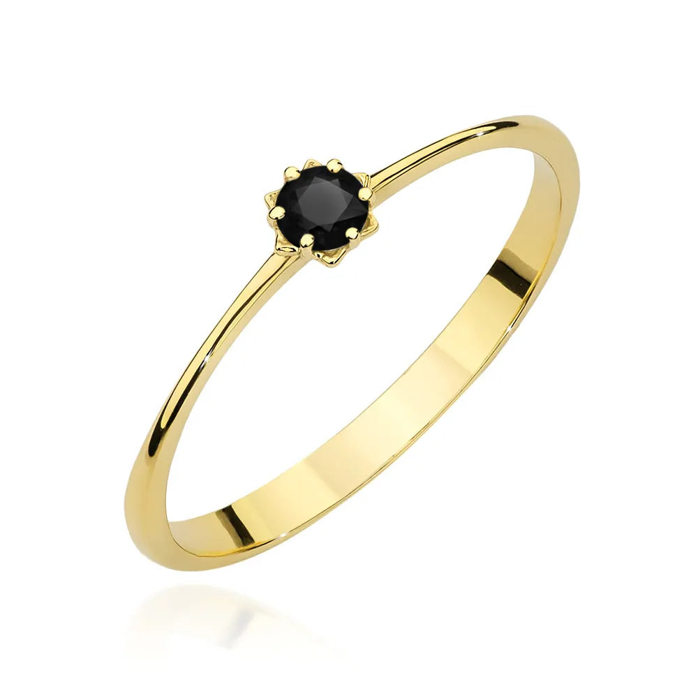 zlatý prsten s 0,12ct černým diamantem p040-585-cb0-12
