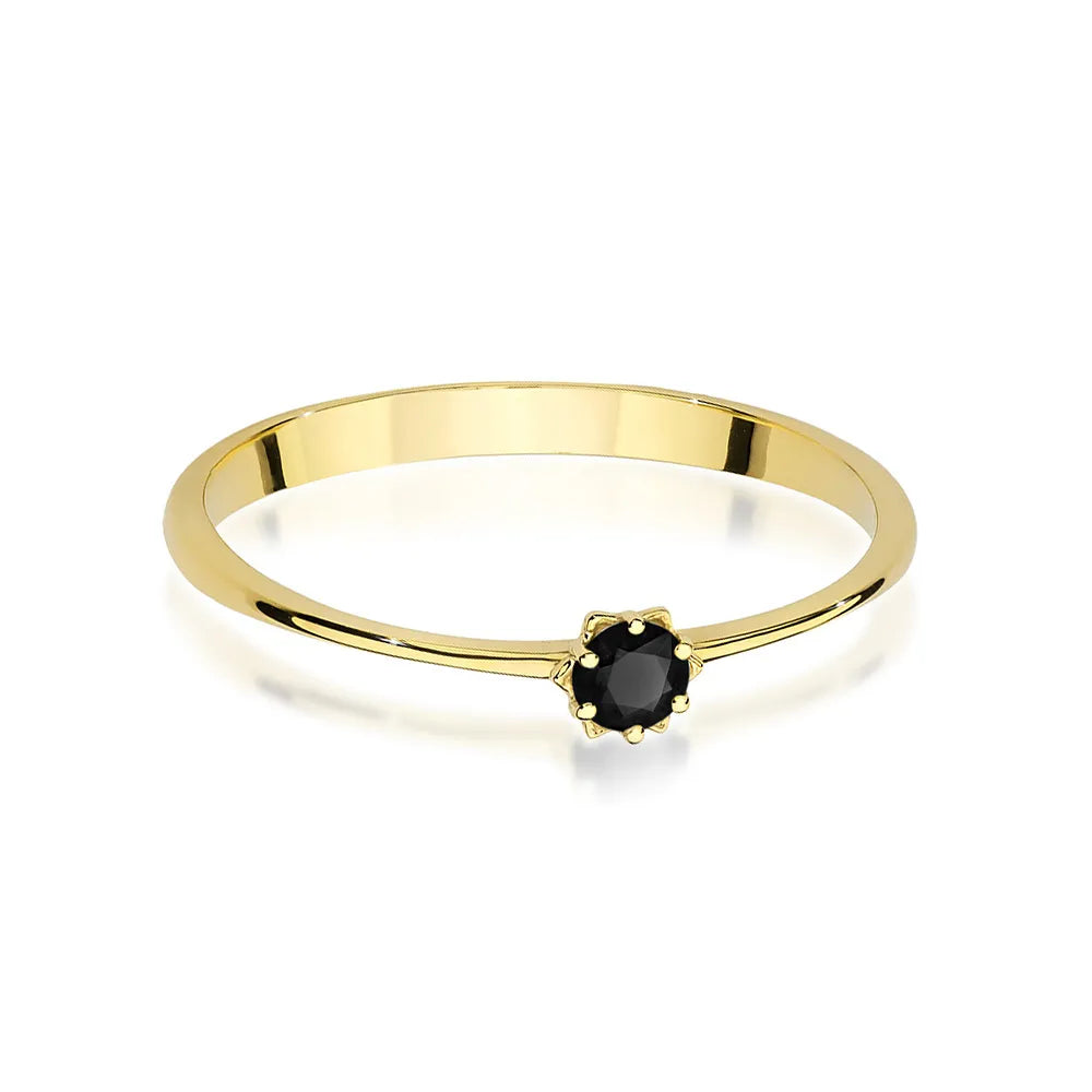 zlatý prsten s 0,12ct černým diamantem p040-585-cb0-12