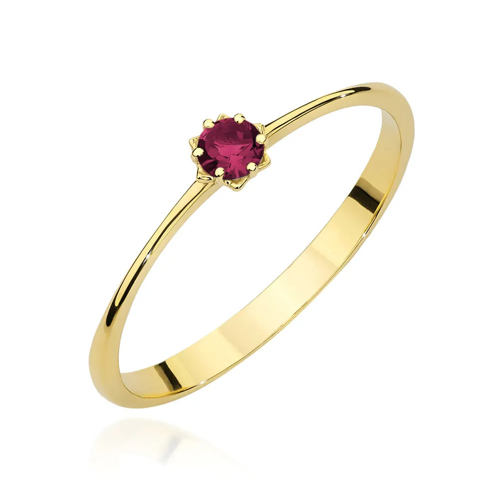 zlatý prsten s 0,15ct rubínem p040-585-r0-15