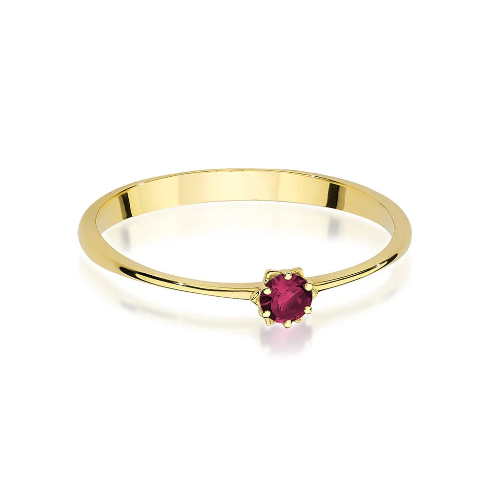 zlatý prsten s 0,15ct rubínem p040-585-r0-15