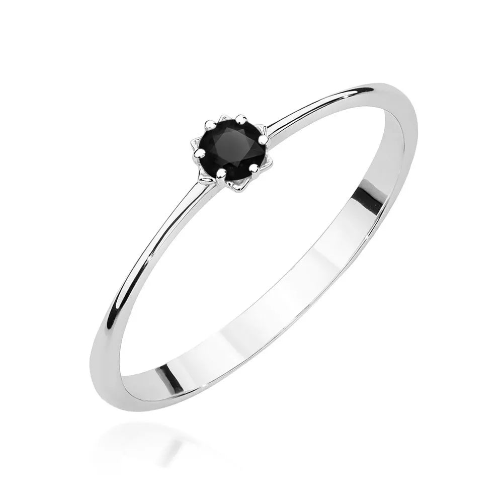 zlatý prsten s 0,12ct černým diamantem p040-585-cb0-12
