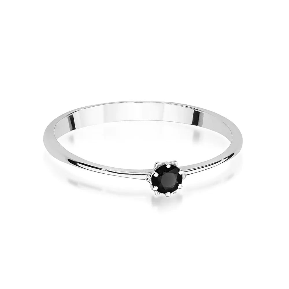 zlatý prsten s 0,12ct černým diamantem p040-585-cb0-12