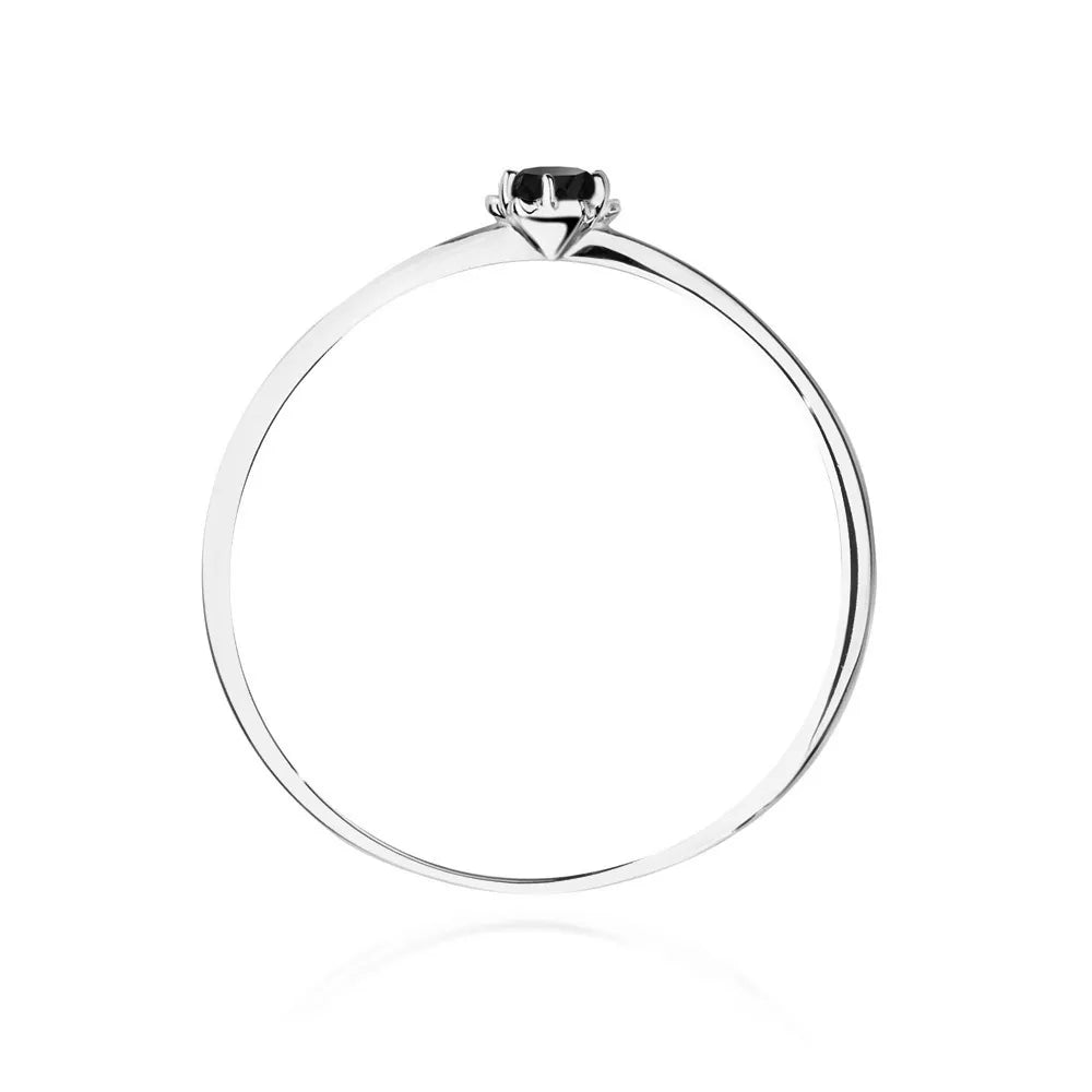 zlatý prsten s 0,12ct černým diamantem p040-585-cb0-12