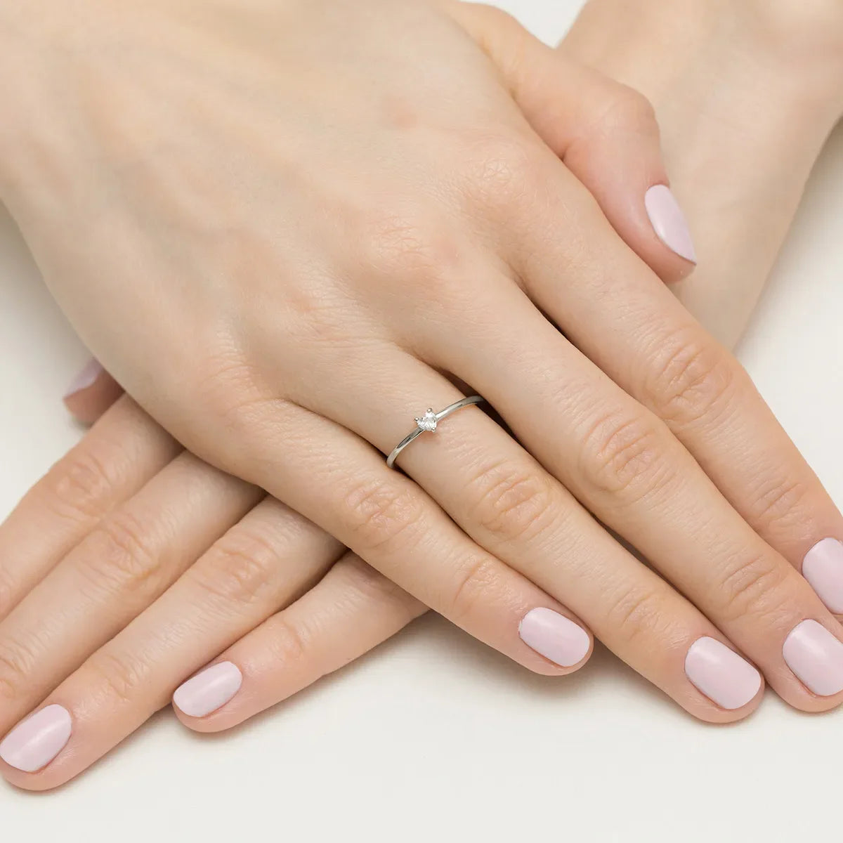 Diamond Engagement Ring in 585 White Gold