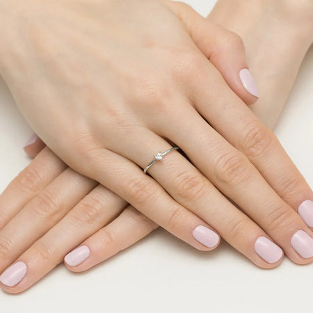 Diamond Engagement Ring in 585 White Gold