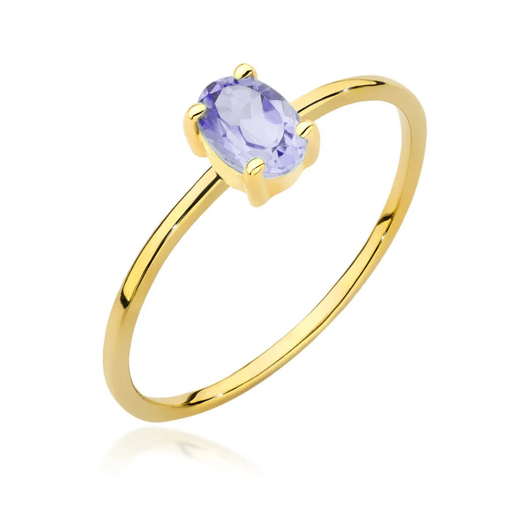 zlatý prsten s 0,40ct tanzanitem p130 585 ta0,40