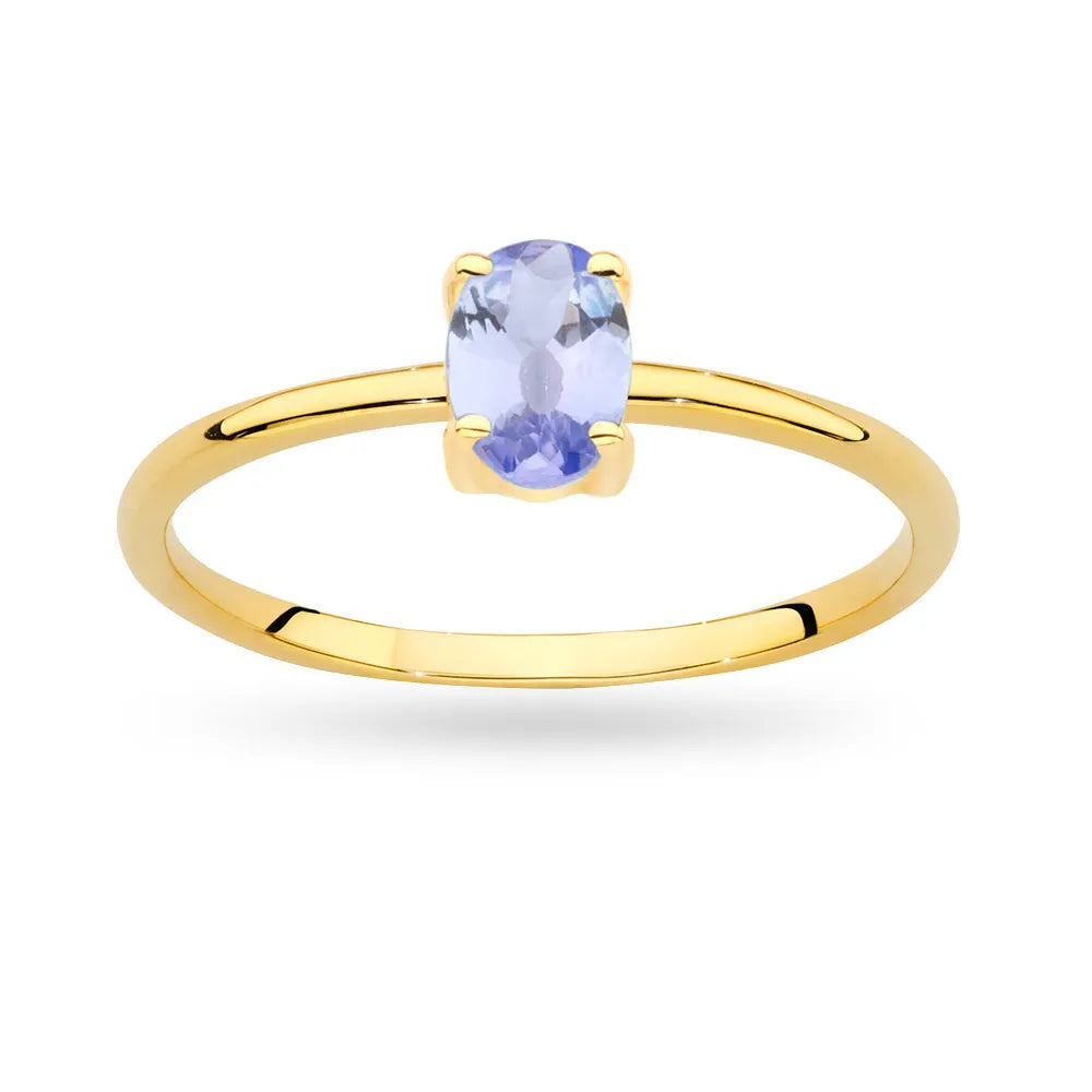 zlatý prsten s 0,40ct tanzanitem p130 585 ta0,40